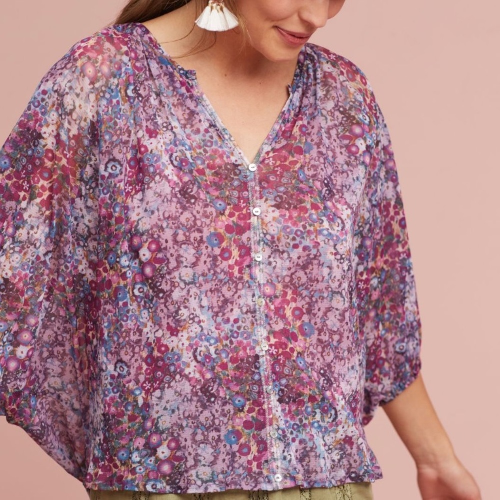 Anthro Josephine Floral Top